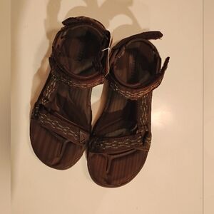 SKechers Men' Brown Strappy Sandals Durable Memory FoamLining Relaxed Fit 10 NWT